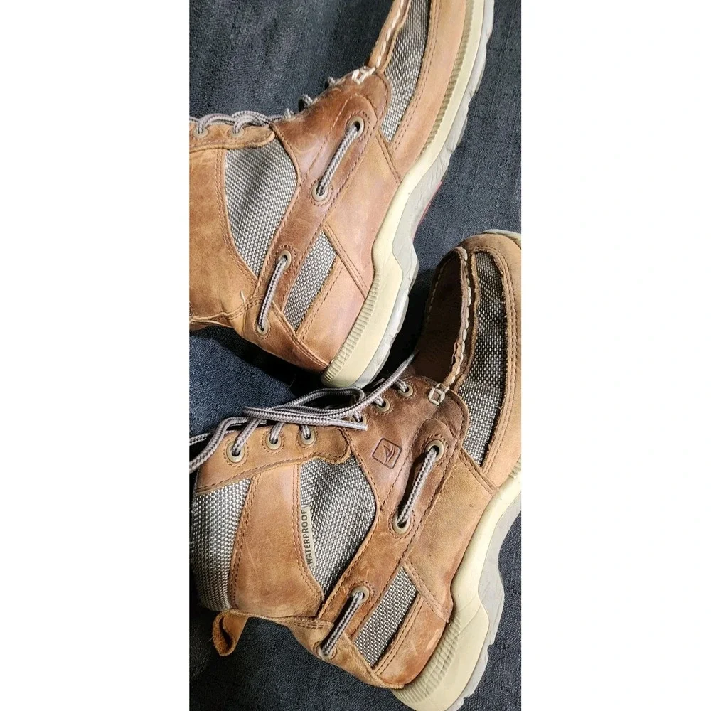Sperry Waterproof Boat Shoes Men's Size 10M High Top Boots Brown Outdoors‎ EUC
